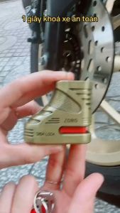 Ổ khóa đĩa xe máy ZORO màu vàng đồng chìa trònchất liệu thép chống gỉkhóa phanh dĩa chống trộm