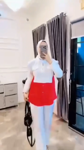 Promo Baju Atasan Wanita Kancing Depan Busui Friendly Terbaru 2024 Iriana One Set Kekinian Kondangan