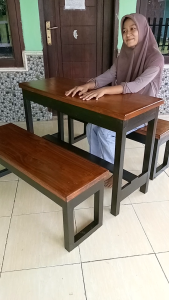 GROSIR shet meja makan full kayu jati belanda kursi 2 pcs meja 1 pcs produk siap pakai