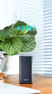 ACOME Power Bank PB 10000mAh 2.1A Dual Port Micro & Type-C / Powerbank Travel Friendly Original - Garansi Resmi 18 Bulan AP108