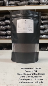 Coffee Grounds PH - Espresso Blend 200g | Coarse Grind Coffee x Dark Roast | Organic Coffee in Resealable Pouch