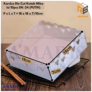 Kardus Die Cut Kotak + Mika 18x18x7/10 Isi 10pcs DK-25 Amaris Packaging