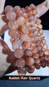 Collectors Grade Reddish Pink Rabbit Hair Quartz Bracelet