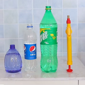 หัวกระบอกฉีดน้ำแรงดัน หัวฉีดแรงดันสูง  แบบใส่ขวด สีเหลืองแดง(พร้อมส่ง)