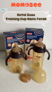 Momosee Botol Susu PP Nano Perak 3in1 Dot Sippy Straw Botol Susu Wide Neck Anti Kolik Bpa Free BB15