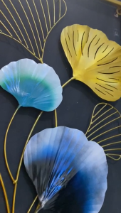 Walldecor Berkah Big Size Wall decor 120x60 Bingkai Metal Gold / Hiasan Dinding Model Kipas Gingko
