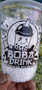 gelas plastik cup minuman motif boba 14oz 16oz 18oz 22oz oval datar / cup boba / sedotan boba bubble / tapioka pearl / bobatee / bubuk minuman boba