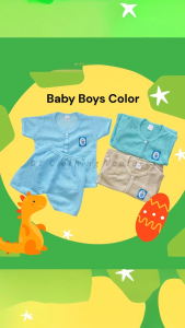 [0-6M / 6-12M] Baby Cotton Eyelet Short Sleeves Short Pants Clothing Set Baby Boys Baby Girls