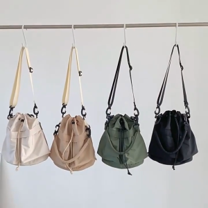 Tas Selempang Wanita Serut Nylon Bucket Drawstring Shoulder Bag Korea Fashion JCTS223