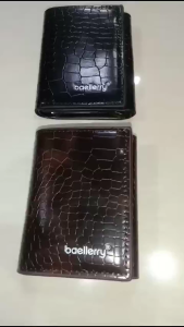 Baellerry Dompet Uang dan Kartu Lontar RFID D9213 Bahan Kulit PU Tebal Tampilan Kilat