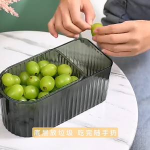 Penyimpanan Kulkas Kotak Penyimpanan Kulkas Makanan dengan Pegangan Ruang Penyimpanan Buah Camilan Organizer Dapur (MAYA STORAGE SHENAR)