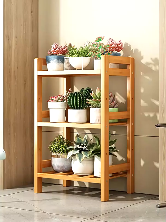 Bamboo Wooden Flower Rack Garden Multifunctional Outdoor Potted Plant ...