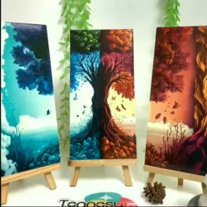 TENNESY Hiasan Dinding Pohon Aesthetic Color 15x30cm Dekorasi Dinding Kamar Pajangan Kayu Rumah