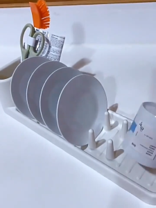 Rak Pengering Cucian Piring Peniris Wastafel Plastik Tebal Minimalis Sink Dish Drainer 11x48x15