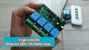 Công tắc thông minh 4 kênh 5-32VDC kết nối Wi-Fi app Ewelink 433Mhz điều khiển từ xa