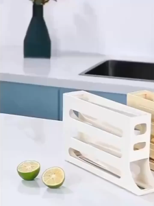 [ READY STOCK ] Rolling Type Egg Storge 30 eggs large capacity auto scrolling egg holder Space-Saving Egg Organizer Rack