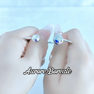 SO SEOUL Bella Aurore Boreale or Light Sapphire Shimmer Swarovski® Crystal Adjustable Open Bangle