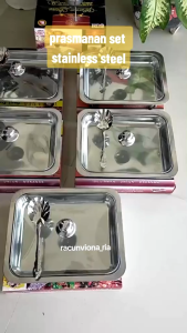 MOFAN Prasmanan Set Batik Paket Kombo 5 Pcs Tempat Sayur Lauk Panci Tungku Api Sendok Kerang