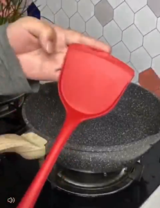 MO267 Sendok Silicone Stainless Premium Sodet sutil Cucutik Food Grade