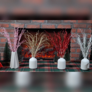 NUVOX Christmas Glitter Branches Vase Filler Decor Curly Ting Ting Branches Artificial Sticks Twigs for Christmas Tree DIY Crafts Vases Home Decoration