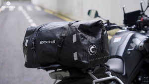 【Local Delivery】ROCKBROS 20-60L Waterproof Motorcycle Rear Seat Bag Reflective Motorbike Luggage Bag Multifunctional Fitness Storage Bag