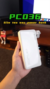 Mobihub BAVIN PC036 20000mAh 65W PD & QC3.0 Powerbank w/ Type-C & USB Input/Output High Speed Power Bank for Mobile Phones Latpop Notebook