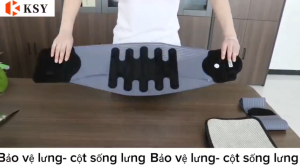 Đai cố định cột sống lưng đai lưng cao cấp hỗ trợ cột sống lưng giúp giảm đau lưng công nghệ ép nóng của Đức. Mặt ngoài mặt trước mặt sau.