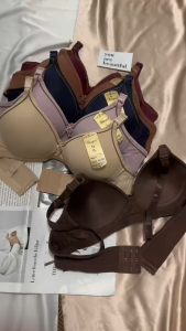 เสื้อในแฟชั่น เสื้อชั้นในผู้หญิง งานดี ลายดอกไม้ ผ้ายืด ฟองบาง ไร้โครง คัพB 3ตะขอ 8สี เก็บข้างเนื้อ [36-42]