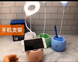 led desk lamp eye protection learning student night light usb pen holder dormitory children charging 3-speed lighting candy color desk lamp