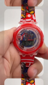 (K74) Jam Tangan Muzik Lampu Robot / Transformers Cartoon Light Music Kids Watch