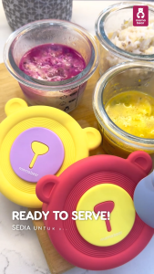 Mamabear Baby Food Glass Storage Container BPA FREE Jars Portable Extra Thick Glass Steam with Lid