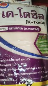 เมทาแลกซิล 25% เค-โตซิล สีขาว ขนาด 1 กิโลกรัม กำจัดเชื้อรา รากเน่าโคนเน่า ราน้ำค้าง โรคใบไหม้ เน่าคอดิน ใช้คลุกเมล็ด