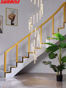 Duplex staircase crystal chandelier modern apartment living room lamp simple dining room creative decorative light 17