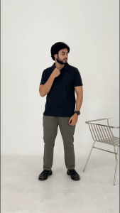 Kemeja Polo Hey Man Tanpa Kancing untuk Pria Casual