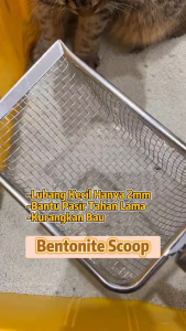 KUCINGJER Malaysia bentonite kucing sampah keluli tahan karat keluli 2.0mm jarak kosong tandas pembersihan tandas sudu pembasahan cepat haiwan peliharaan