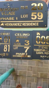 12x7 Inch House Number Signage/Marker Laser Cut Acrylic Matte Black/Gold