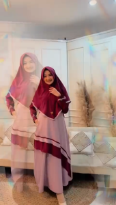 Nararaya Maryam Mom Set Dress Khimar Syari Muslim Style Casual Best Seller