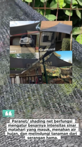 PARANET 95% Lebar 3 meter dan Ring (Ecer) ANTI UV - PENEDUH - SHADE NET