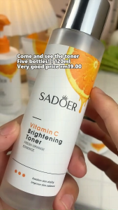 SADOER Hydrating Vitamin C Brightening Serum Set - Moisturizing Fresh Orange Essence for All Skin Types 120ml/30ml
