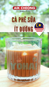 Cà phê ít đường Aik Cheong White Coffee Less Sugar 1 túi gồm 12 gói x 38g Nhập khẩu từ Malaysia