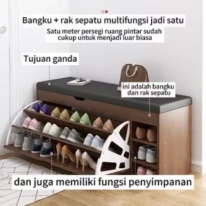 Rak Sepatu Layer Puff Duduk Rak Sepatu Sofa Lemari Sepatu Dengan Dudukan Sofa Lemari Sepatu Kayu Minimalis/Lemari Sepatu Simple Bertingkat