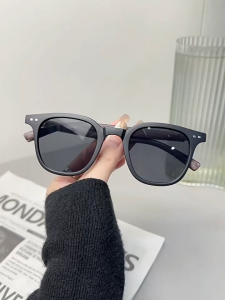 Wanita cermin Mata Hitam besar Retro kaca kayu fesyen Polarized Sunglasses Spek Mata Hitam