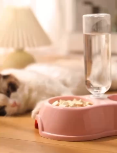Pet 2 in 1 Feeder Bowl W/ Drinking Bottle for Dogs and Cats