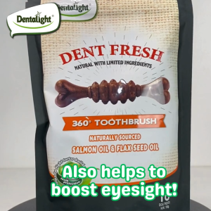 SAVERS PACK x6 Dentalight Dent Fresh for Coat Care Salmon Oil & Flaxseed Oil Dental Dog Treat