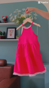 Váy Đầm Yếm tiểu thư 100% Cotton Màu Vàng Siêu Dễ Thương Cho Bé Gái