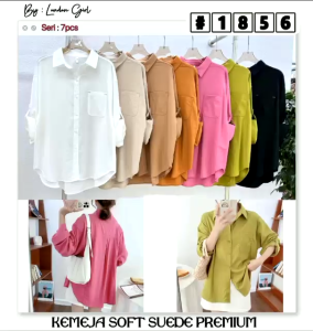 Kemeja Wanita Soft Suede Premium London Girl Dan AIMI