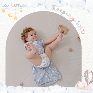 La Luna ถุงนอนเด็กแรกเกิด ถุงนอนกันสะดุ้ง 0-6 เดือน Two-way zip เปิดแขนได้ (Newborn Sleeping Bag)