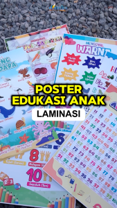 Poster Edukasi Anak WIPE and CLEAN untuk Balita PAUD TK SD | Paket Dasar Mengenal Huruf Alfabet dan Angka | Kertas Ivory 260 gram
