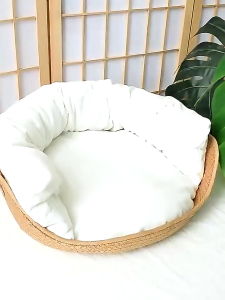 ตะกร้านอนแมว ที่นอนสัตว์เลี้ยง ให้ความอบอุ่น ที่นอนแมวนุ่มนิ่ม ไม่เจ็บ ทำความสะอาดได้ ซักได้