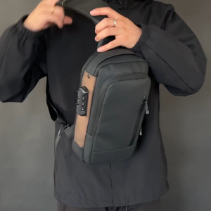 CSONLINEMALL Fashion Men Waterproof USB Charging Shoulder Sling Bag Anti-theft Lock Chest Pack